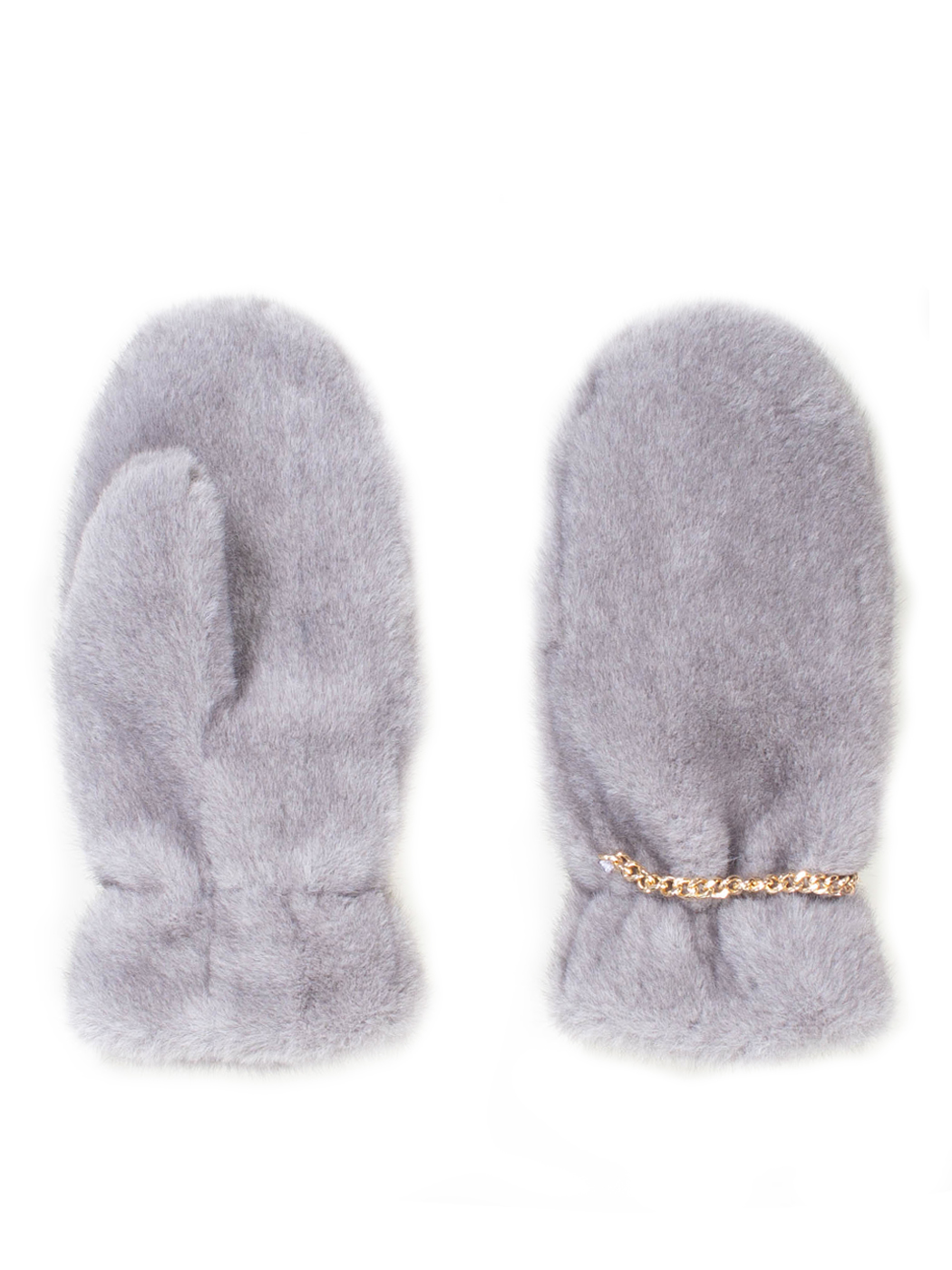 GUANTI FAUX FUR FAKE MINK,100%PL,MADE IN PRC    - GREY